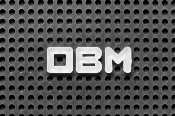White Alphabet Letter Word Obm Abbreviation Original Brand Manufacturer Black — Fotografia de Stock