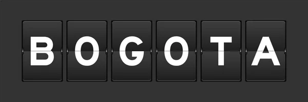 Black Color Analog Flip Board Word Bogota Gray Background — Stockvektor
