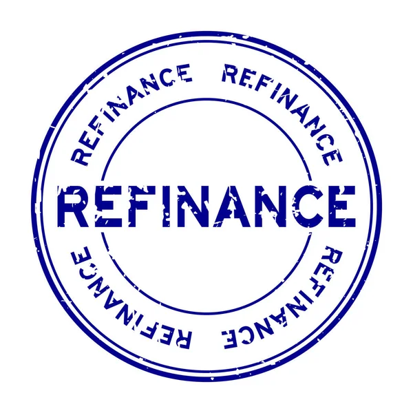 Grunge Blue beyaz arka planda lastik mühür sözcüğünü yeniden finanse ediyor