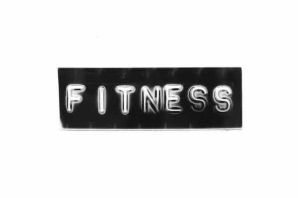 Black Color Banner Have Embossed Letter Word Fitness White Paper — Photo