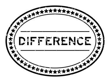 Grunge black difference word oval rubber seal stamp on white background
