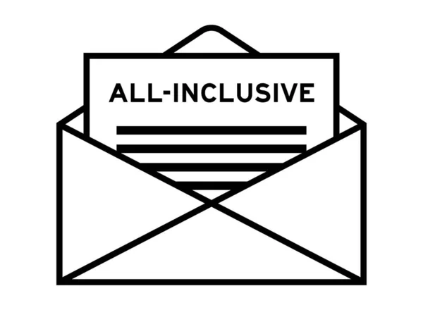 Φάκελος Και Σύμβολο Λέξη All Inclusive Τίτλο — Διανυσματικό Αρχείο