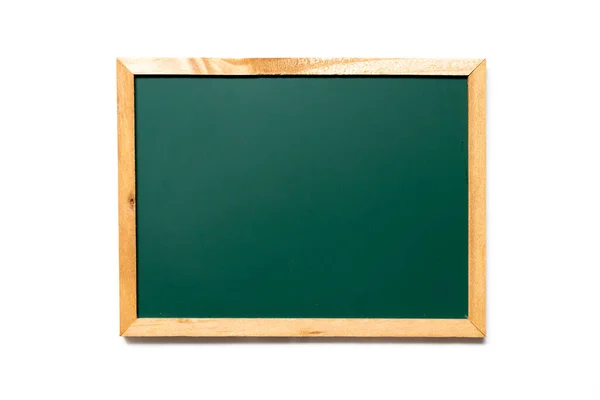 空白的绿色黑板在白色背景与拷贝空间为广告增加文本或词 — 图库照片