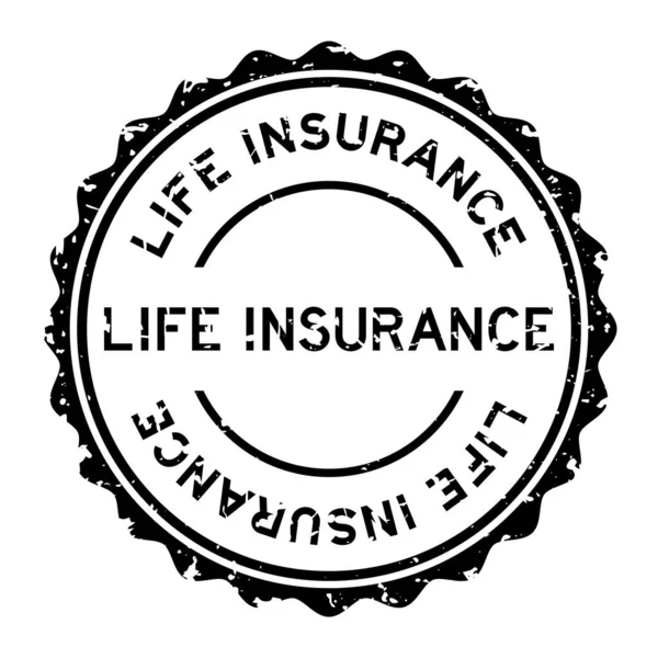 Grunge Black Life Insurance Word Rubber Seal Stamp White Background — Archivo Imágenes Vectoriales