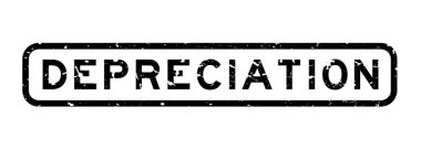 Grunge black depreciation word square rubber seal stamp on white background