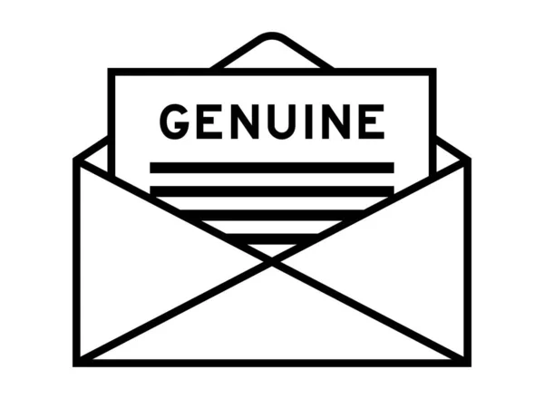 Envelope Letter Sign Word Genuine Headline — Stock Vector