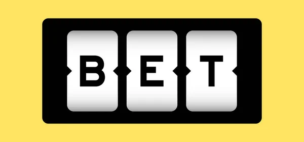 Black Color Word Bet Slot Banner Yellow Color Background — Archivo Imágenes Vectoriales
