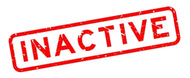 Grunge red inactive word square rubber seal stamp on white background