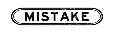 Grunge black mistake word rubber seal stamp on white background