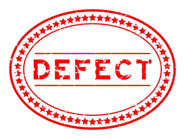 Grunge kırmızı kusurlu kelime oval lastik mühür beyaz arka planda