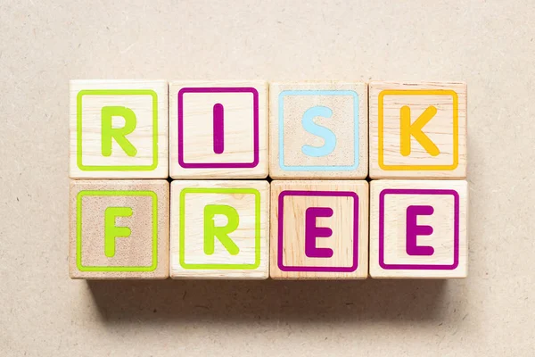 Color Letter Block Word Risk Free Wood Background —  Fotos de Stock