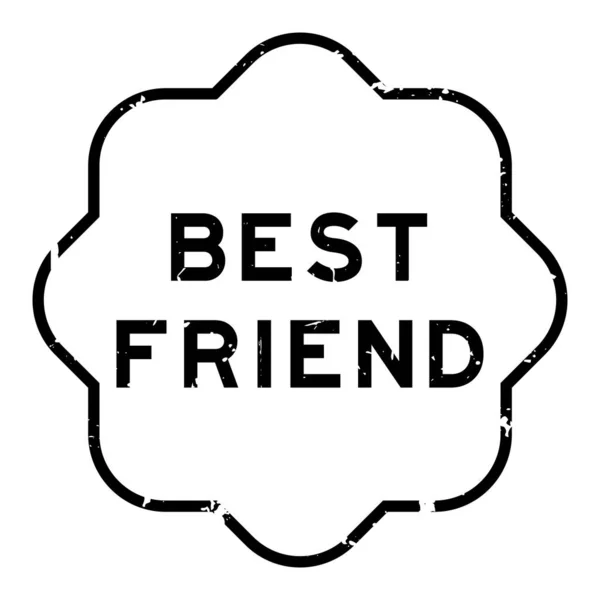 Grunge Black Best Friend Word Rubber Seal Stamp White Background - Stok Vektor
