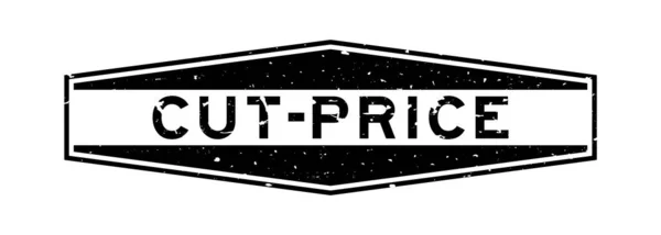 Grunge Black Cut Price Word Hexagon Rubber Seal Stamp White — Vector de stock