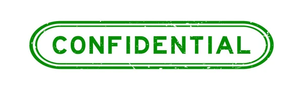 Grunge Green Confidential Word Rubber Seal Stamp White Background — Stockvektor