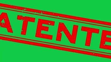 Grunge kırmızı patentli kelime kare kauçuk mühür yeşil arkaplanda yakınlaştır