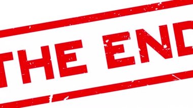 Grunge kırmızı bitiş sözcüğü kauçuk mühür beyaz arkaplanda yakınlaştır