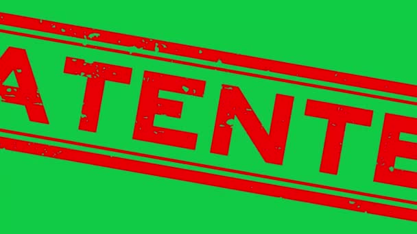 Grunge Červené Patentované Slovo Čtvercové Gumové Razítko Zvětšení Zeleném Pozadí — Stock video