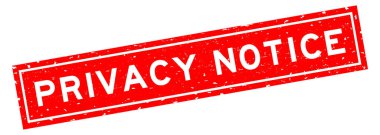 Grunge red privacy notice word square rubber seal stamp on white background