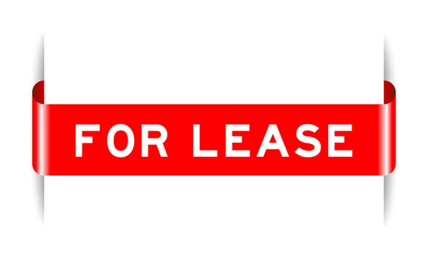 Red Color Inserted Label Banner Word Lease White Background — Archivo Imágenes Vectoriales