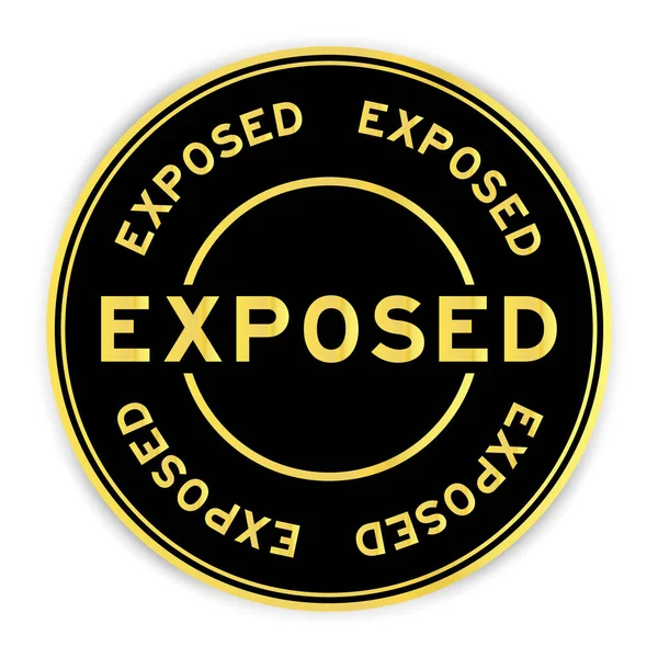 Black Gold Color Label Sticker Word Exposed White Background — Image vectorielle
