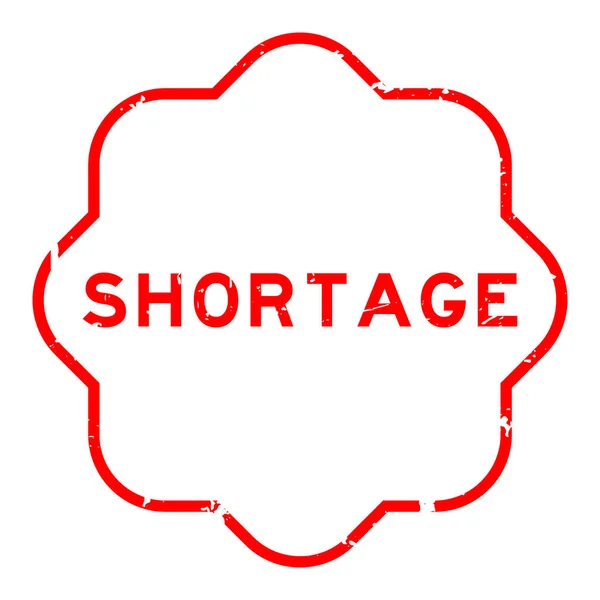 Grunge Red Shortage Word Rubber Seal Stamp White Background — Stockový vektor