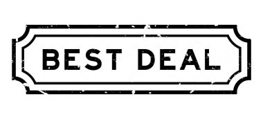 Grunge black best deal word rubber seal stamp on white background