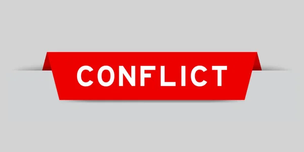 Red Color Inserted Label Word Conflict Gray Background — ストックベクタ