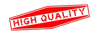 Grunge red high quality word hexagon rubber seal stamp on white background