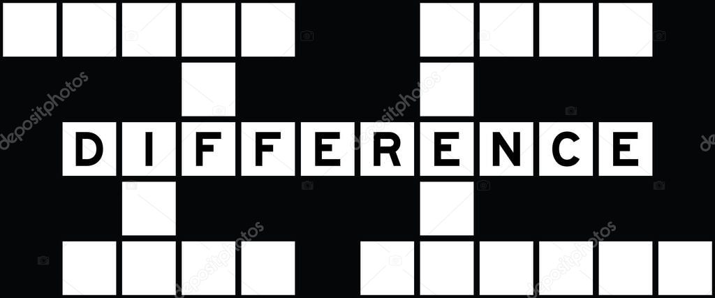 Alphabet letter in word difference on crossword puzzle background