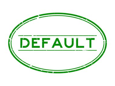 Grunge green default word oval rubber seal stamp on white background