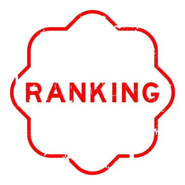 Grunge red ranking word rubber seal stamp on white background