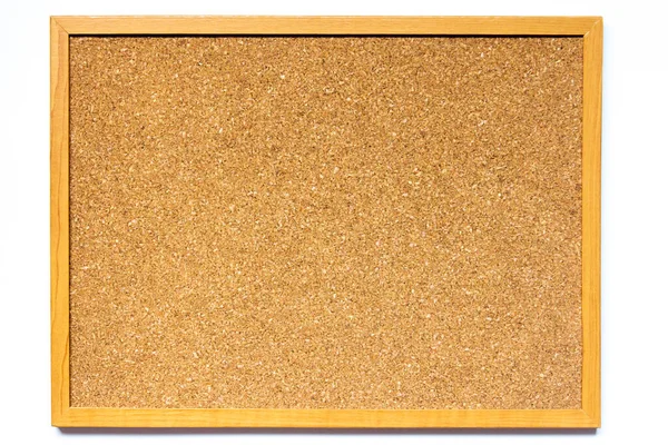 Brown cork board on white background with copy space for memo, remind