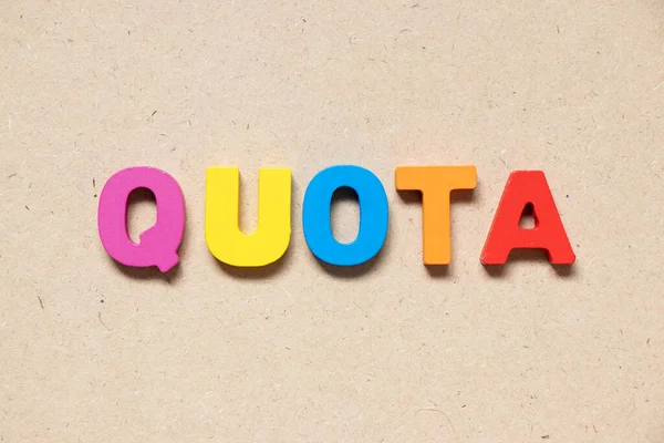 Color Alphabet Letter Word Quota Wood Background — Stockfoto