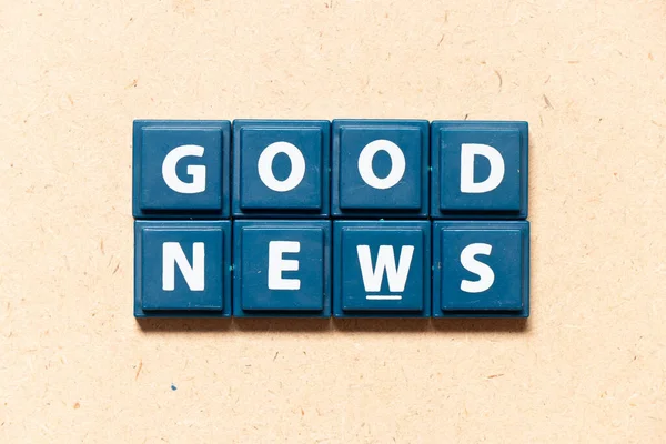 Tile Letter English Word Good News Wood Background — 스톡 사진