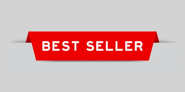 Red Color Inserted Label Word Best Seller Gray Background — Vettoriale Stock