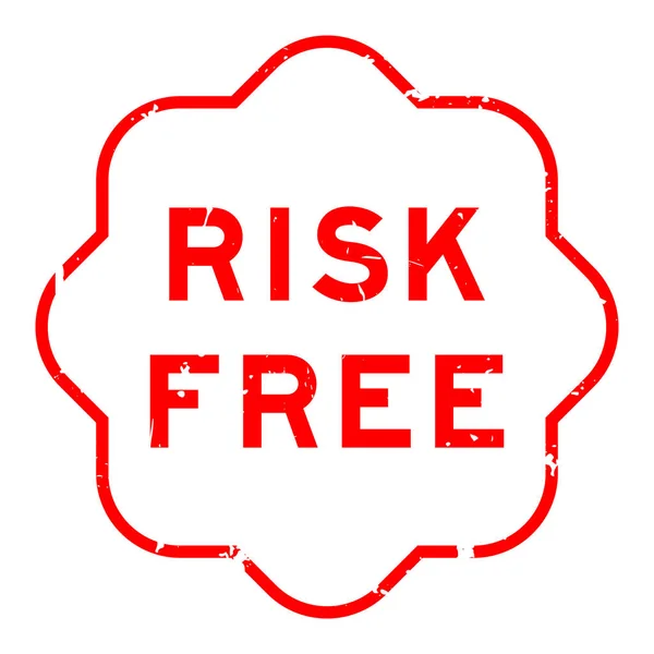 Grunge Red Risk Free Word Rubber Seal Stamp White Background — Stok Vektör