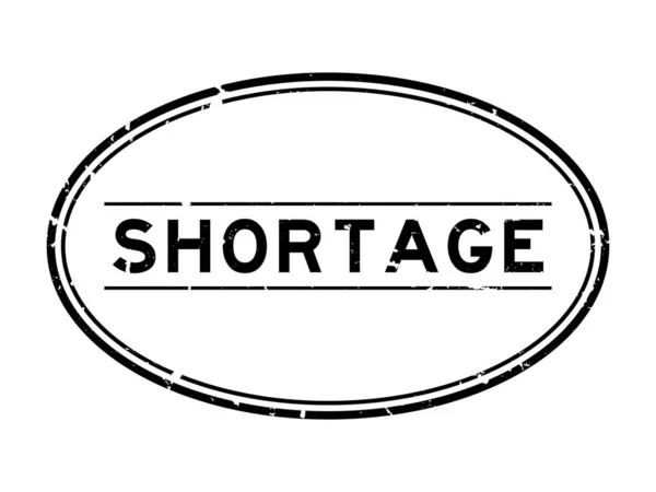 Grunge Black Shortage Word Oval Rubber Seal Stamp White Background — Stockový vektor