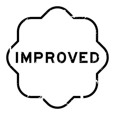 Grunge siyah kelime geliştirilmiş beyaz arka planda lastik mühür