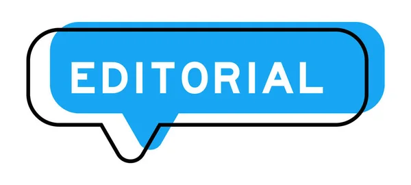 Banner Fala Tom Azul Com Editorial Palavras Sobre Fundo Branco — Vetor de Stock