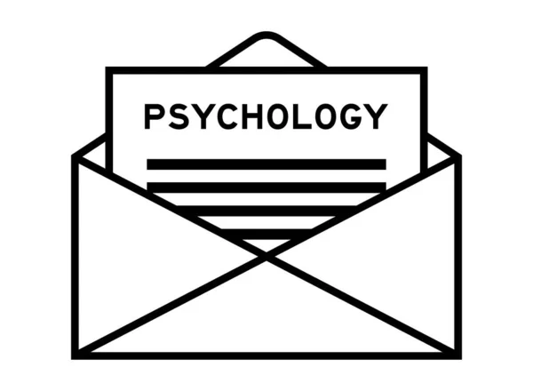 以单词心理学为标题的信封和字母符号 — 图库矢量图片