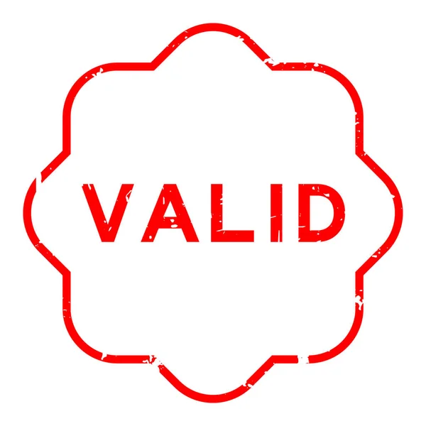 Grunge Red Valid Word Rubber Seal Stamp White Background — Stok Vektör