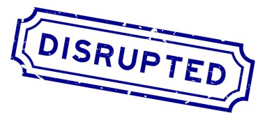 Grunge mavisi beyaz arka planda lastik mühür sözcüğünü bozmuş.