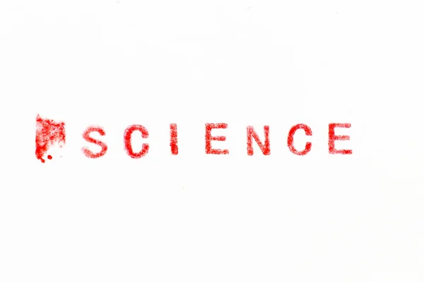 Κόκκινο Χρώμα Μελάνι Καουτσούκ Σφραγίδα Στη Λέξη Επιστήμη Λευκό Φόντο — Φωτογραφία Αρχείου