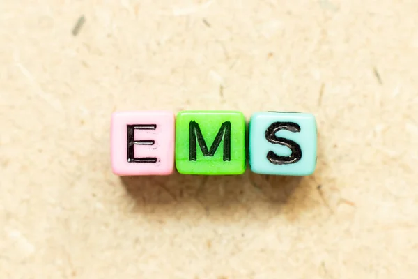 Цвет Буквенного Блока Алфавита Слове Ems Аббревиатура Экстренной Медицинской Помощи — стоковое фото