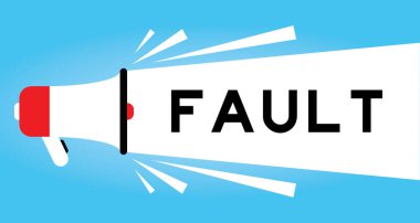 Mavi arkaplanda beyaz pankartta kelime hatası olan renk megphone simgesi