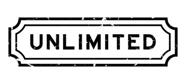 Grunge, beyaz arka planda sınırsız kelime, lastik mühür.