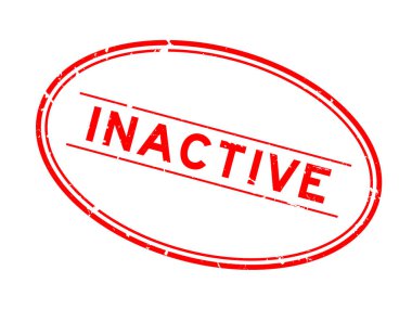 Grunge kırmızı etkin olmayan kelime oval lastik mühür damgası beyaz arka plan üzerinde