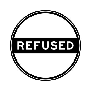 Beyaz arkaplanda siyah renkli mühür etiketi reddedildi