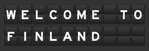 Flip Board Analogique Couleur Noire Avec Mot Bienvenu Finland Sur — Image vectorielle