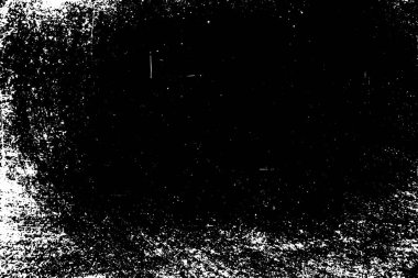 Grunge siyah ve beyaz dokulu arka plan kaşıdı. Soyut karışıklık ve sıkıntılı öğe. (vektör